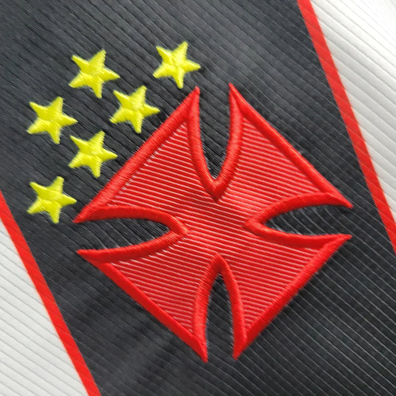 Camisa Vasco Away 2000 Retrô Branca e Preta