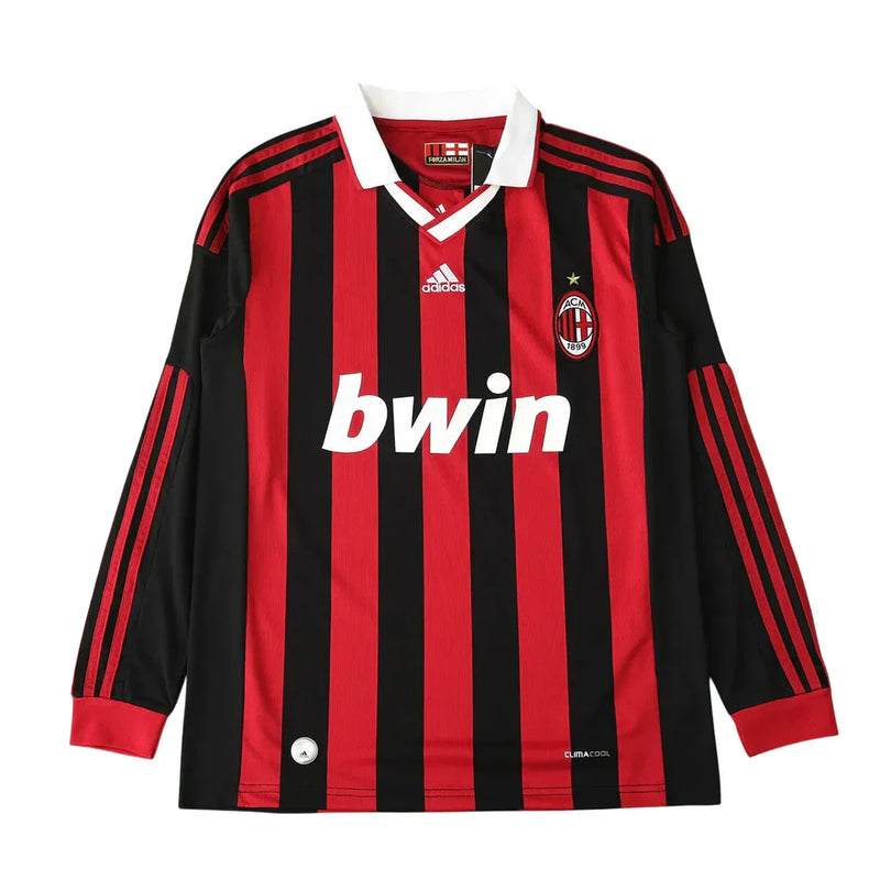 Camisa Milan Manga Longa Retrô Home - 2009/10