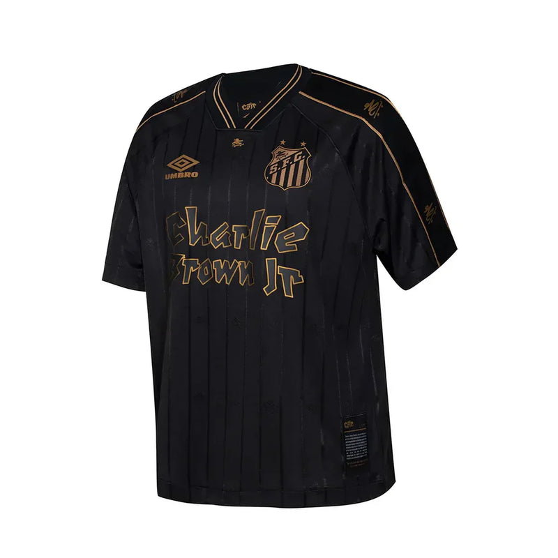 Camisa Santos Charlie Brown Jr. 2024 Preta e Dourada