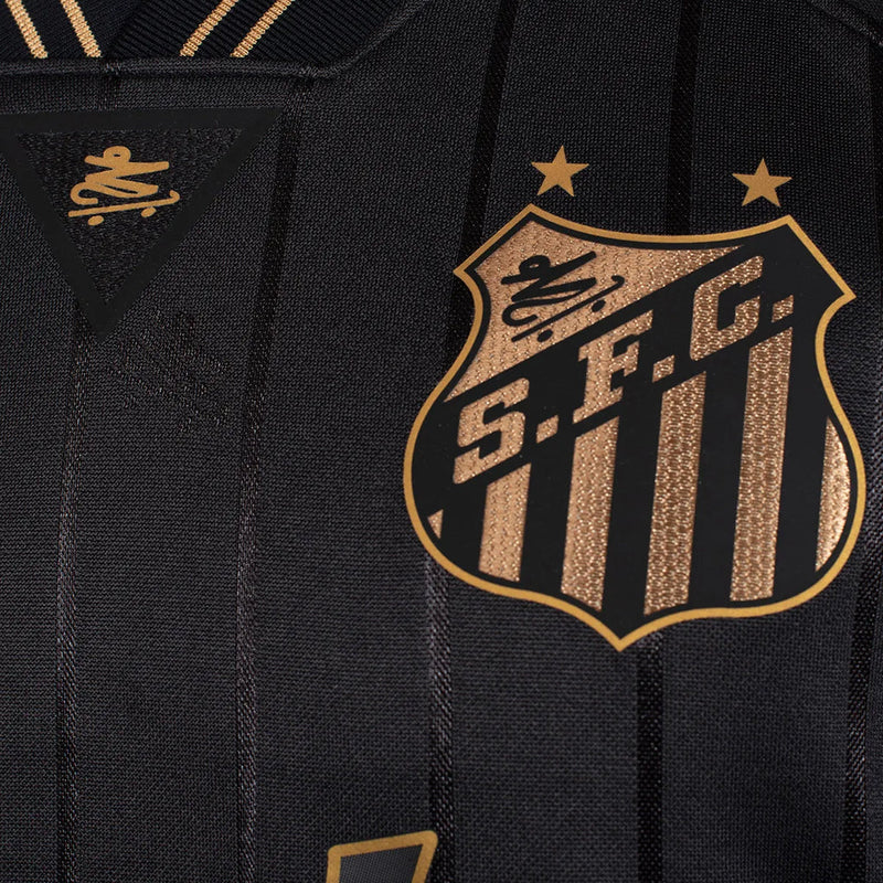 Camisa Santos Charlie Brown Jr. 2024 Preta e Dourada