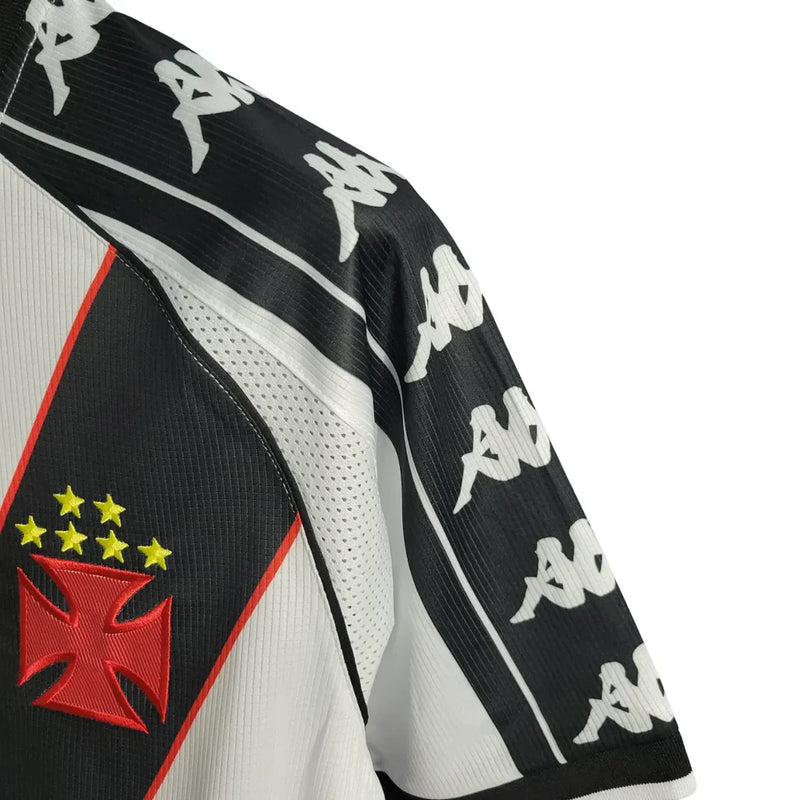 Camisa Vasco Away 2000 Retrô Branca e Preta