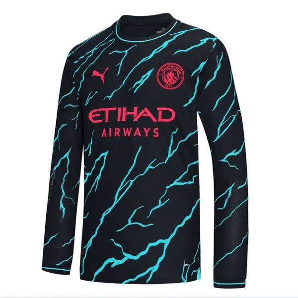 Camisa Manchester City Manga Longa Third - 2023/24