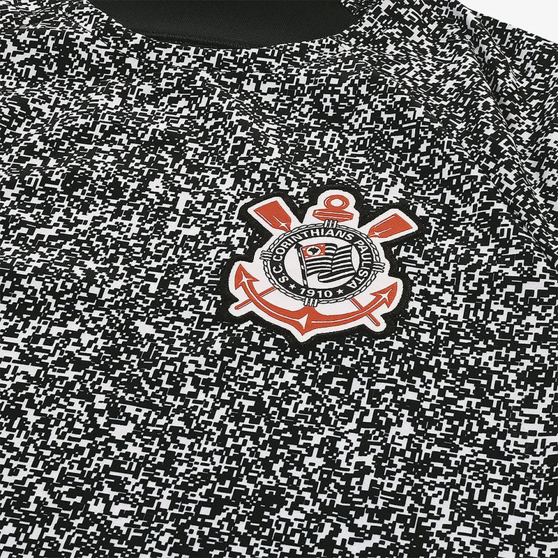 Camisa Corinthians Pré Jogo 2024/25  Branca e Preta