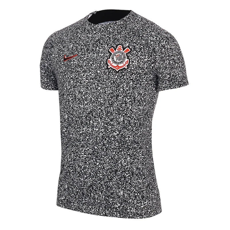 Camisa Corinthians Pré Jogo 2024/25  Branca e Preta