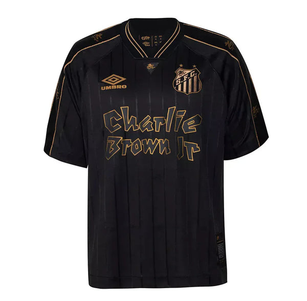 Camisa Santos Charlie Brown Jr. 2024 Preta e Dourada