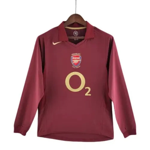 Camisa Arsenal Retrô Manga Longa Home - 2005/06